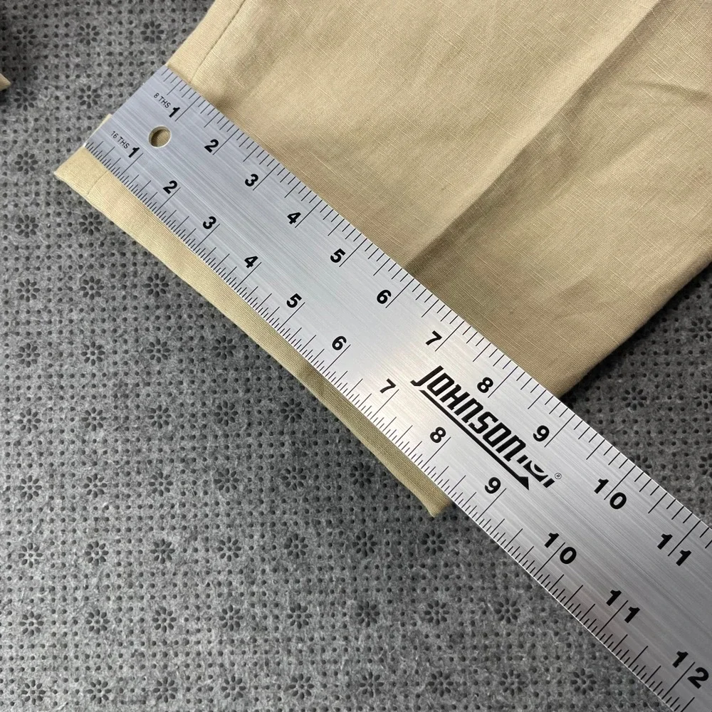 Jos A Bank Travelers Collection Mens 33x30 Beige 100% Linen Pleated Pants Cuff